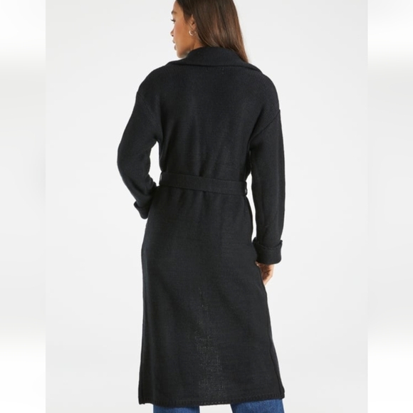 Justfab Long knit cardigan with belt and pockets - Picture 2 of 11